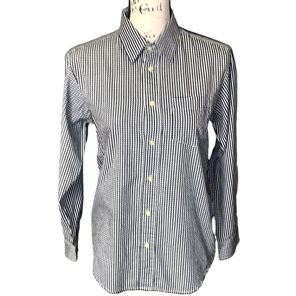 CHAPS black & white checked button down shirt 14‎